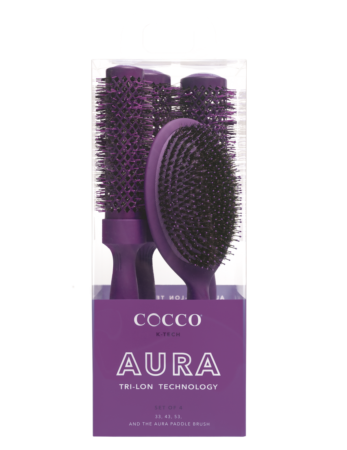 Cocco AURA 4-piece brush gift set in Purple