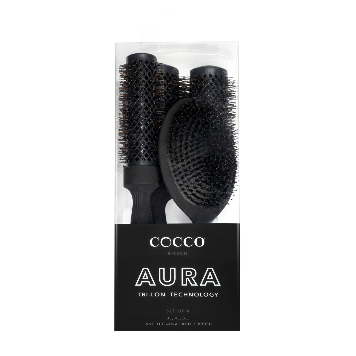 Cocco AURA 4-piece brush gift set in Black