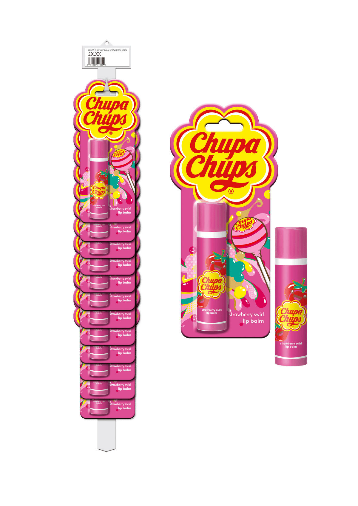 Chupa Chups Lip Balm – Juicy Strawberry (Carded)