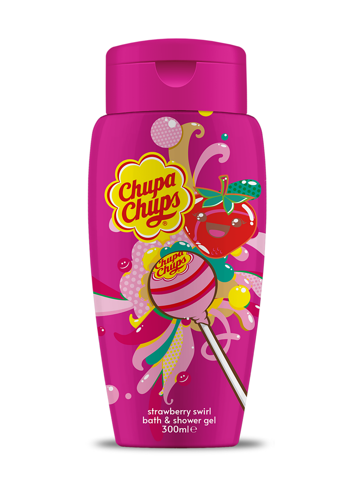 Chupa Chups Bath & Shower Gel – Strawberry (Straight Bottle)
