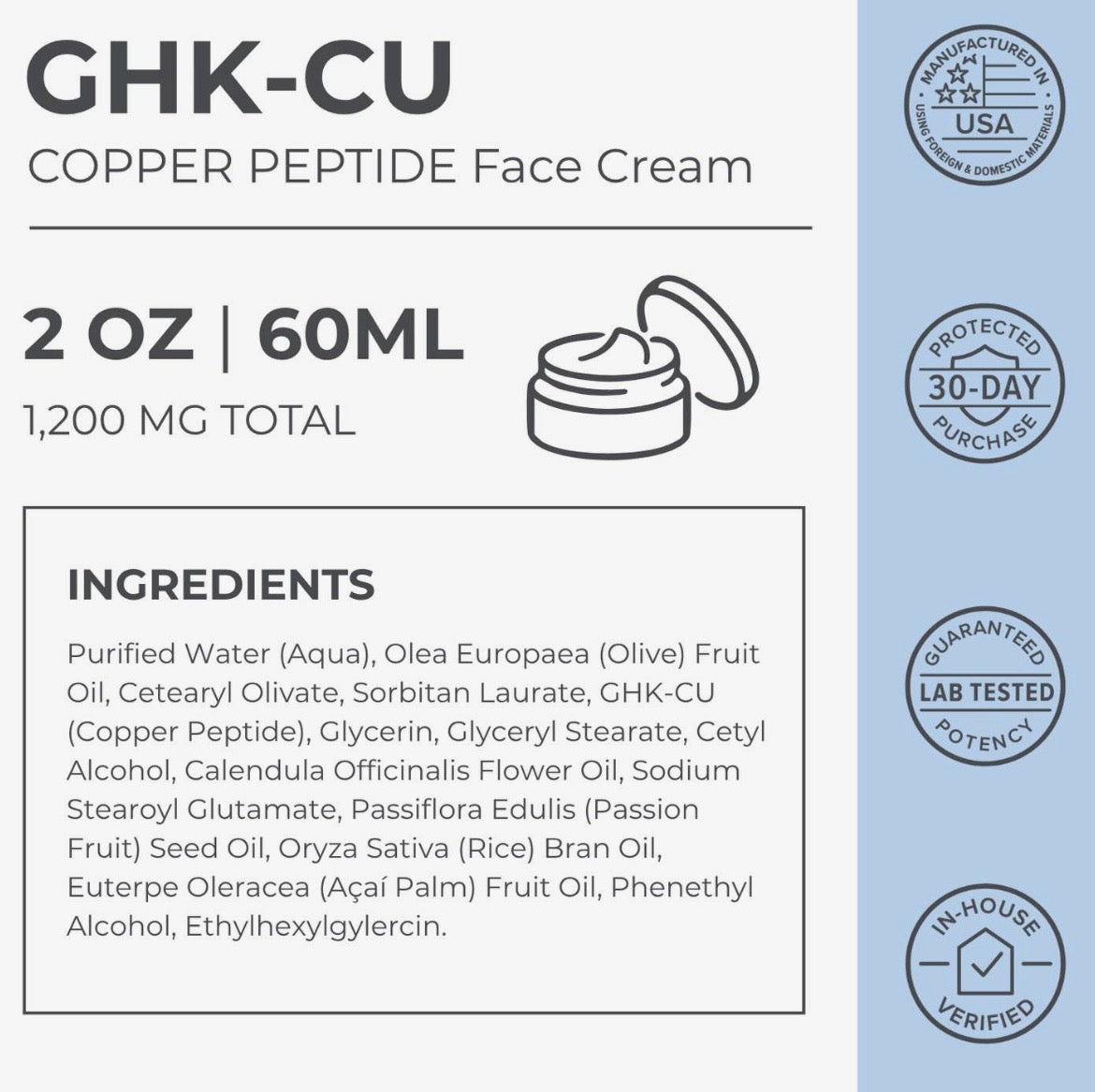 Neurogan GHK-Cu Copper Peptide Face Cream (60ml)